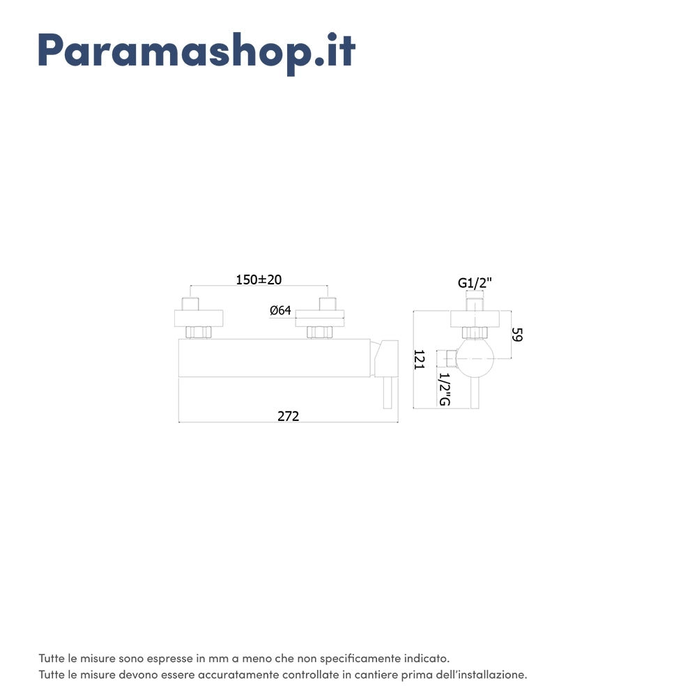 Paffoni miscelatore esterno doccia a muro cromato mod. Stick