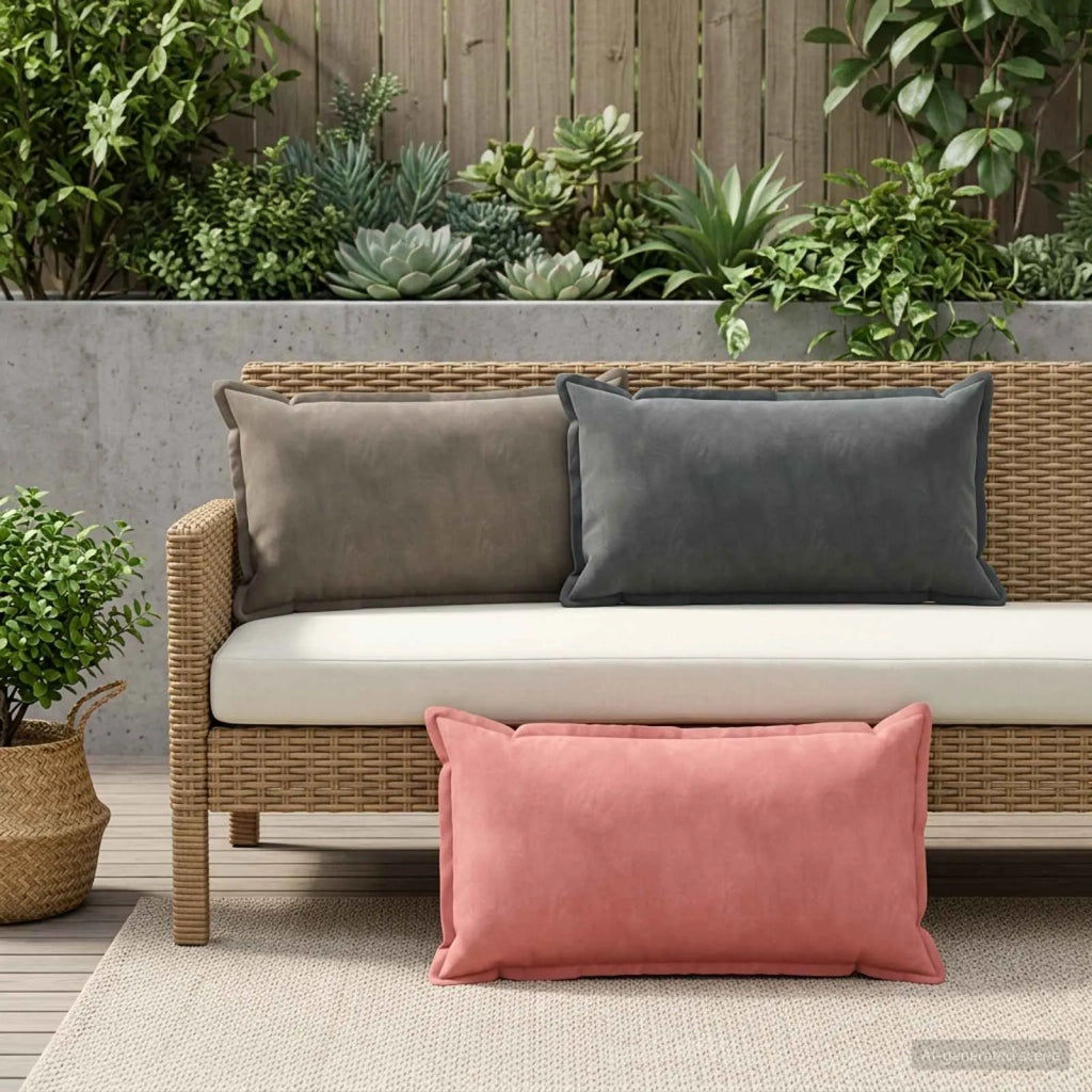 Cuscino con cuscino HOUTEN 2 pz Grigio Scuro Velluto 933532