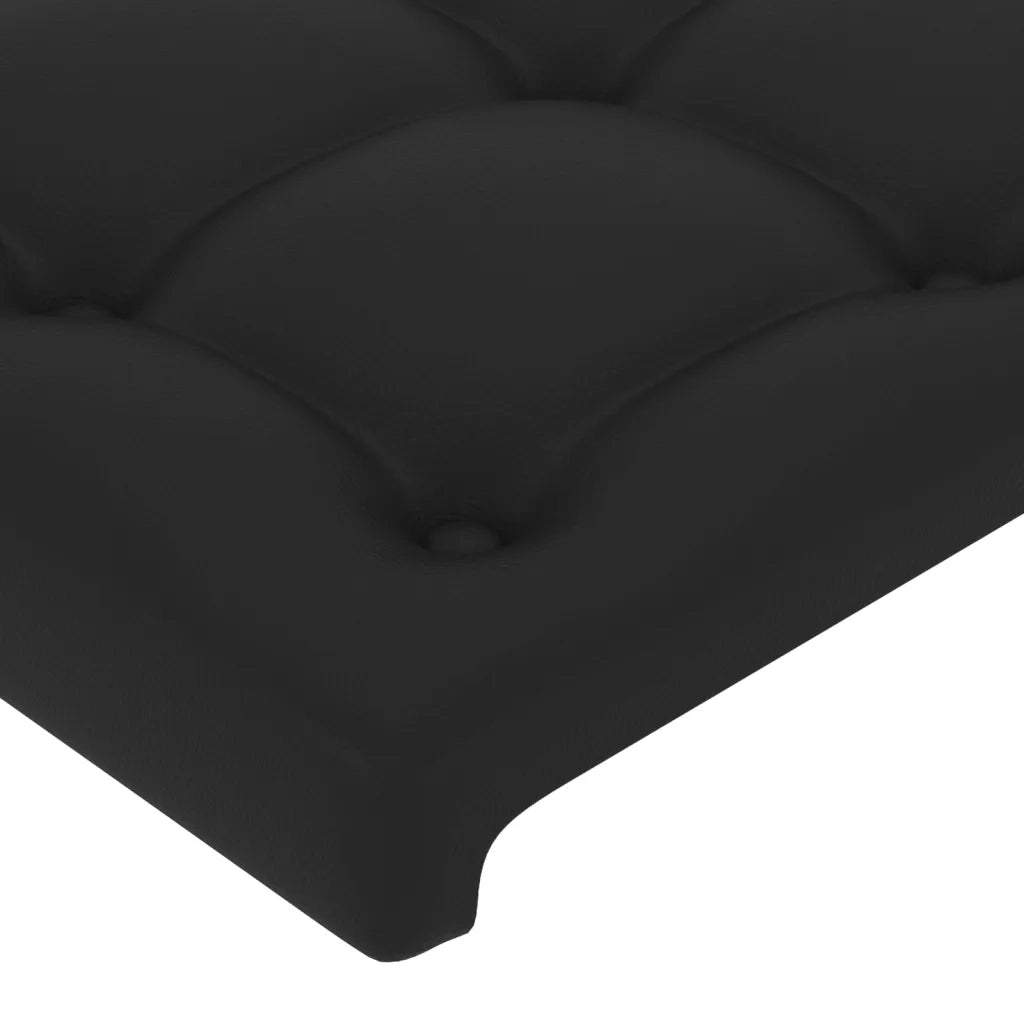 Testiera ad Orecchio-Testata con Orecchie Nera 183x23x118/128 cm in Similpelle 811333
