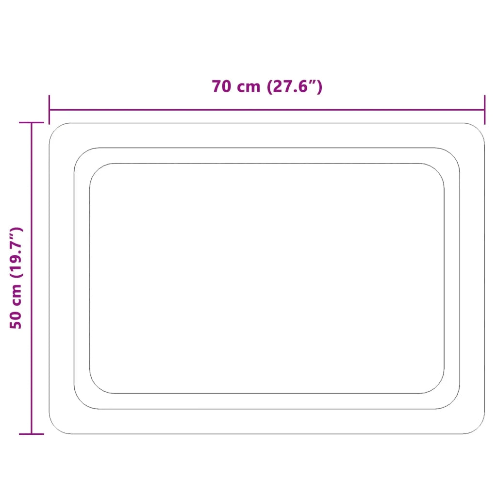 Specchio da bagno LED Trasparente 70 x 50 cm vetro temperato 42045834