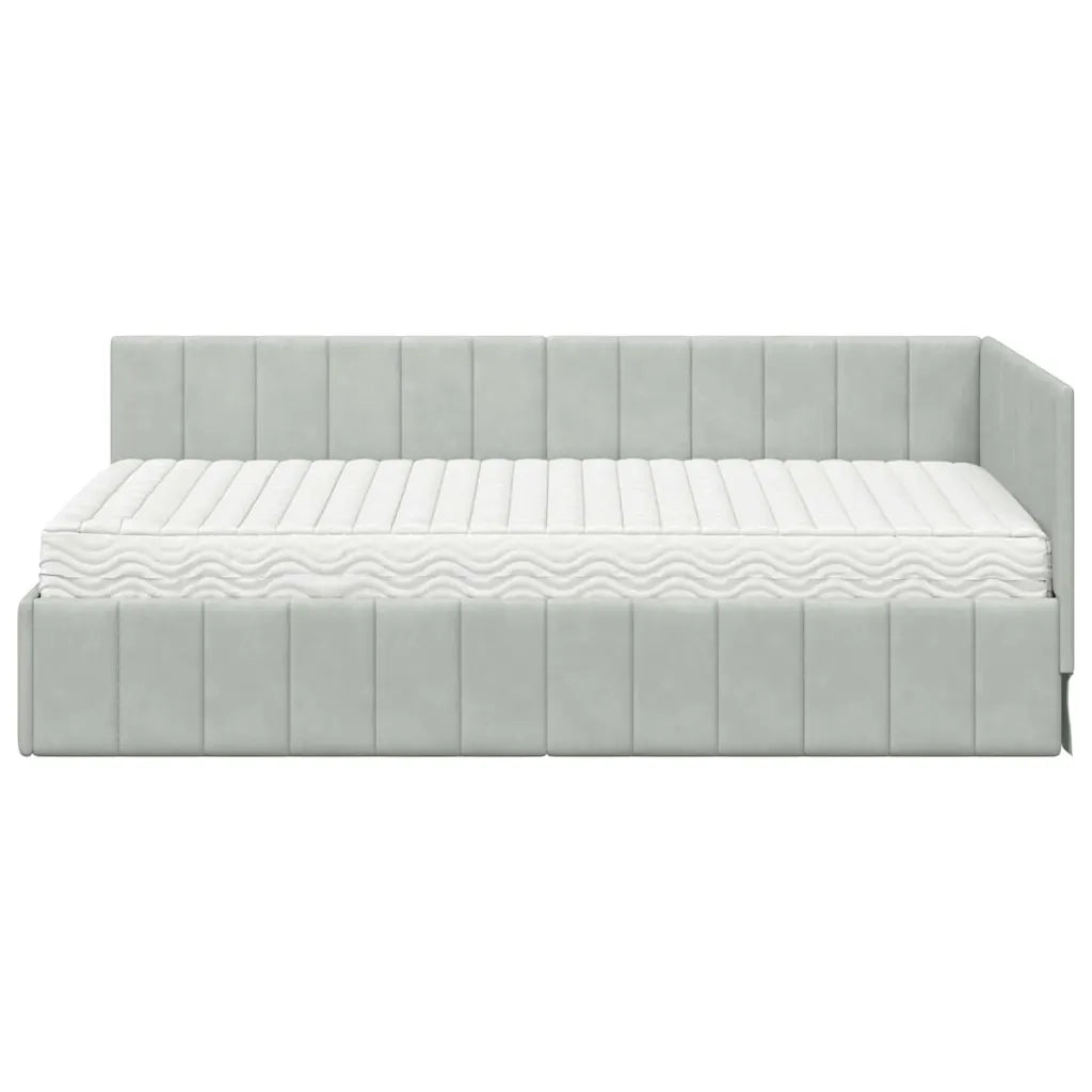 Struttura Letto Angolare con Materasso 2 pcs Grigio chiaro 3393848