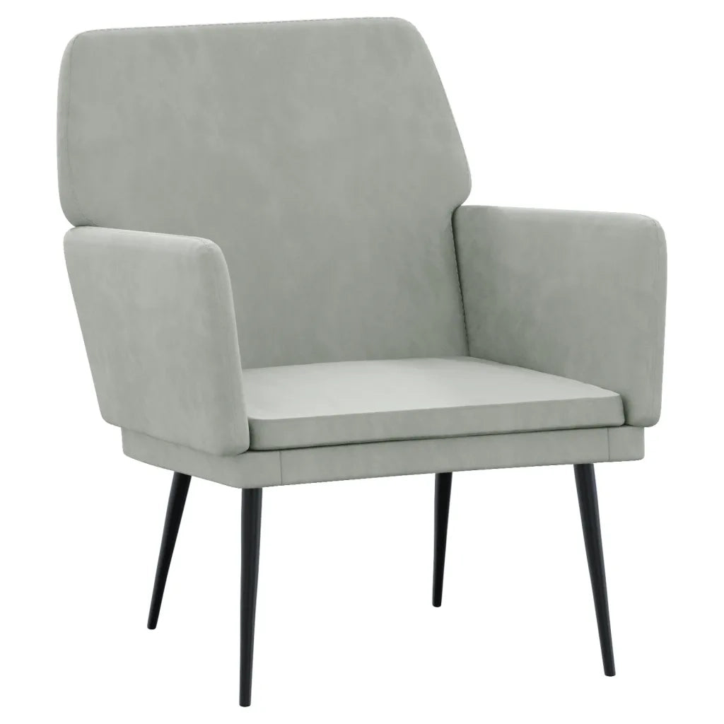 Poltrona | Sedia Relax Grigio Chiaro 62x79x79 cm Velluto
