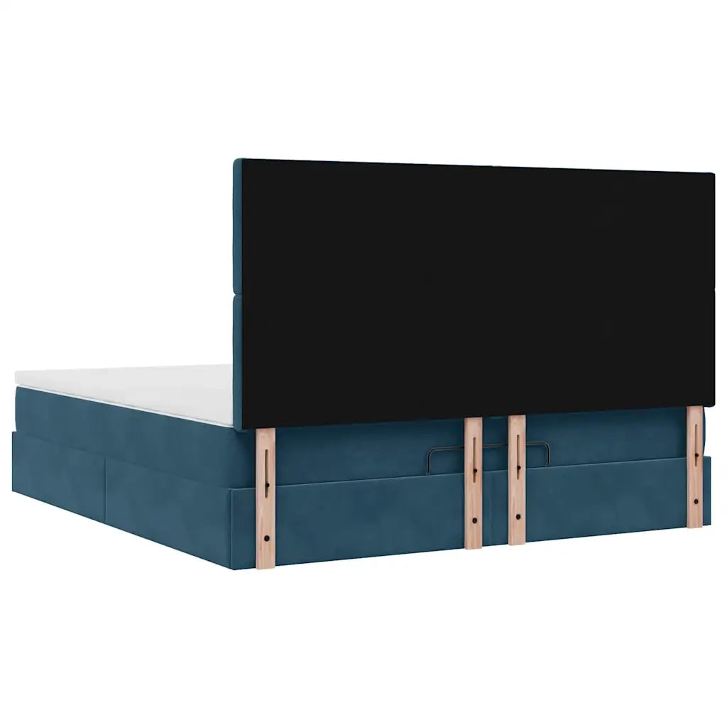 Struttura Letto Pouf con Materassi 160x200 cm Velluto 3314478