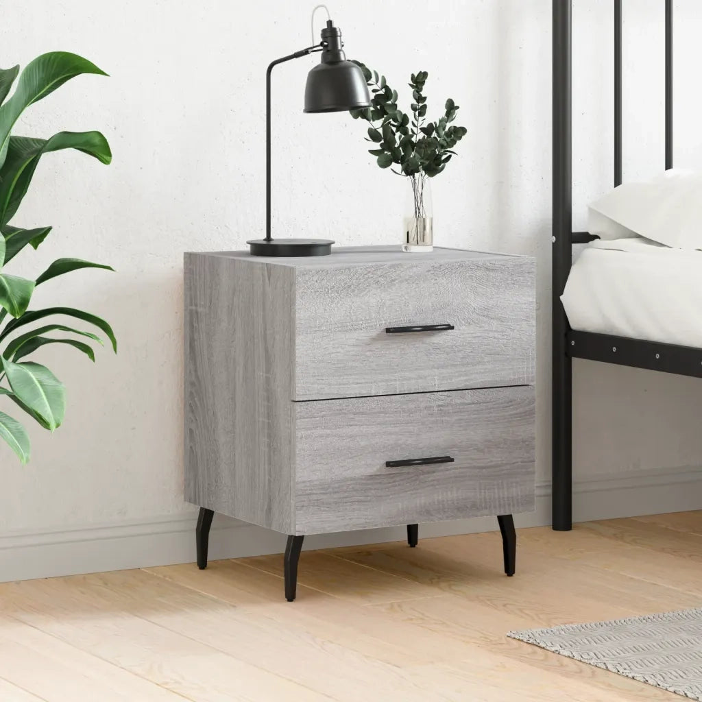 Comodino | Armadio da Notte | Mobiletto da notte Grigio Sonoma 40x35x47,5 cm in Legno Multistrato