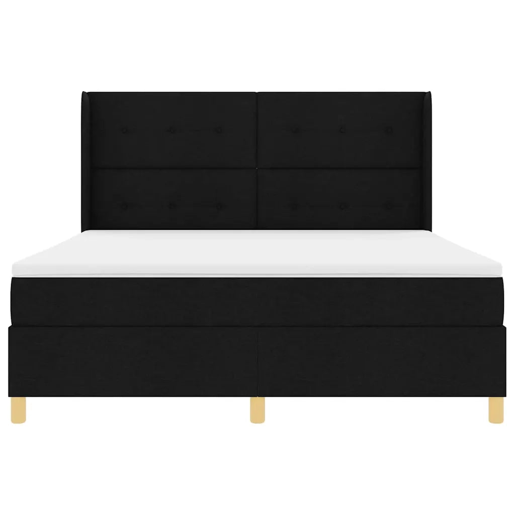 Letto a molle con strisce LED Nero 180 x 200 cm Tessuto 3343709