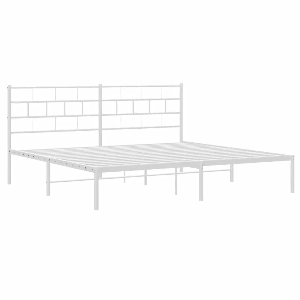 Giroletto con Testiera Metallo Bianco 180x200 cm 355712