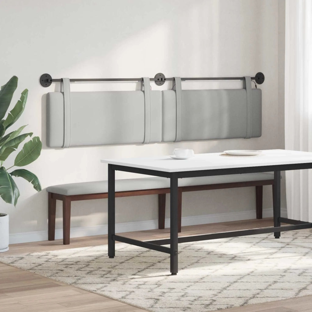 Testiera sospesa Con luce LED Grigio Nuvola Tessuto 3424026