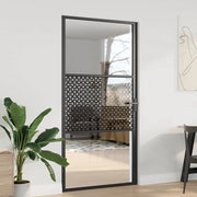 Porta in vetro Traforo Nero 76 x 3.5 x 201.5 cm Alluminio