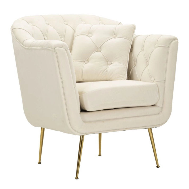 Poltrona Budapest Crema Con Cuscino cm 88x83x91