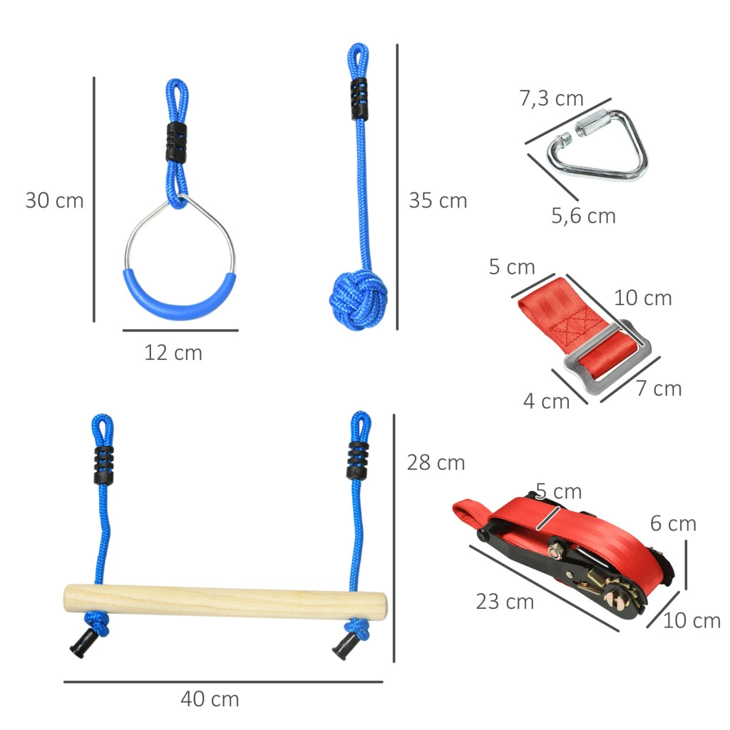 Set Percorso Ninja per Bambini ¨C zephmum ¨C Blu Nero Rosso con 30 Accessori