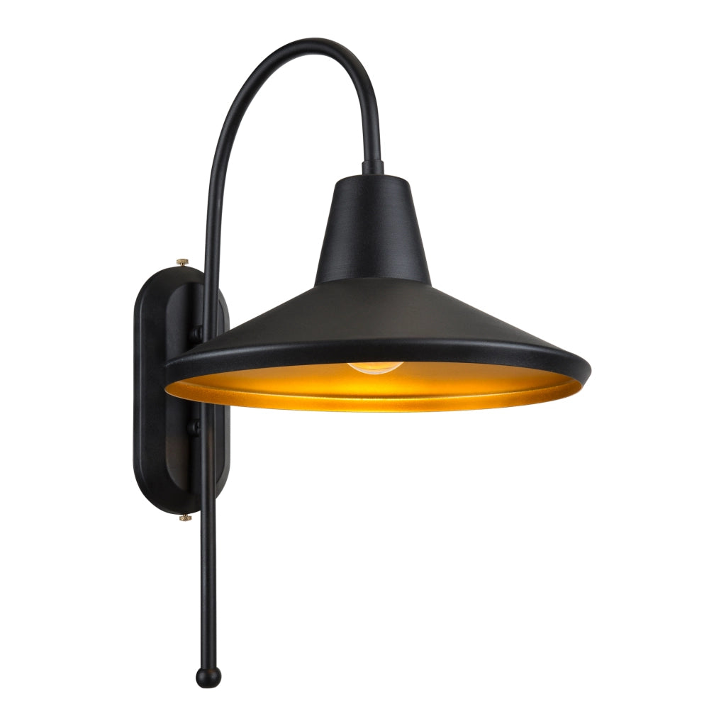 Lampada a Muro 'Kirkcaldy' Applique con Paralume a Sospensione - Metallo - Nero/Ottone [lux.pro]
