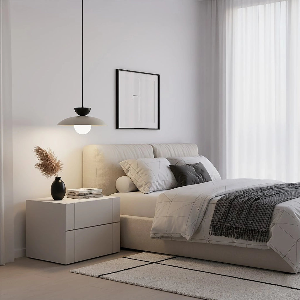 Lampada sospesa minimalista MULAN beige Emibig 1xG9