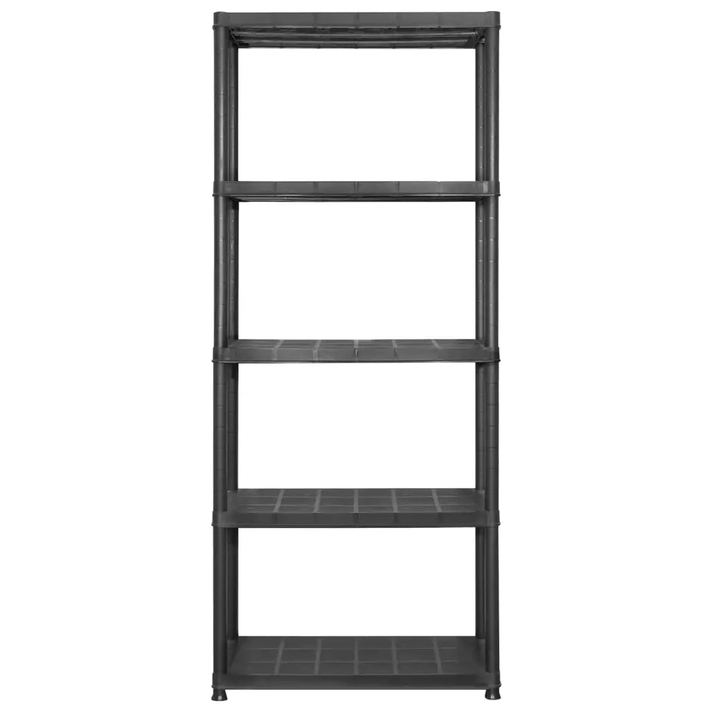 Scaffale a 5 Ripiani Nero 142x38x170 cm in Plastica 3059852
