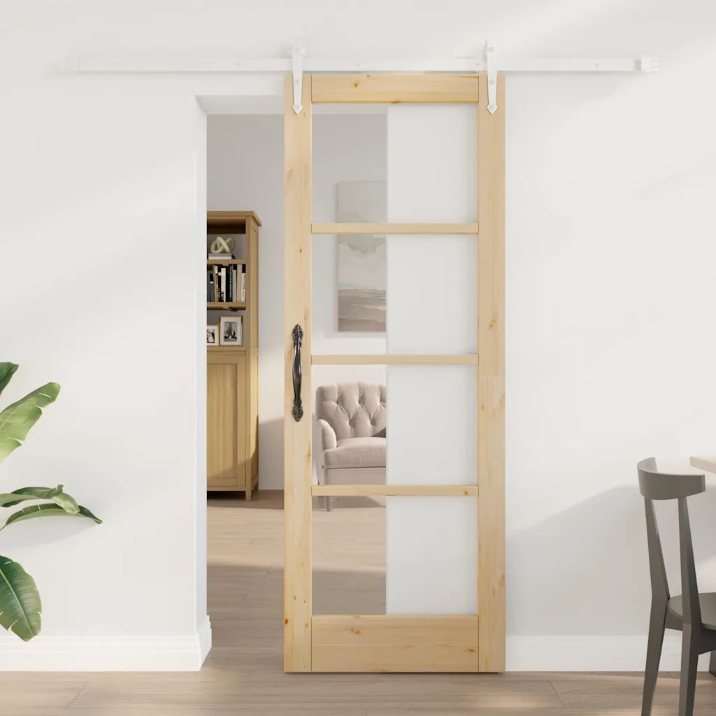 Porta Scorrevole Marrone 73.5 x 198.5 cm Legno e metallo 3332407