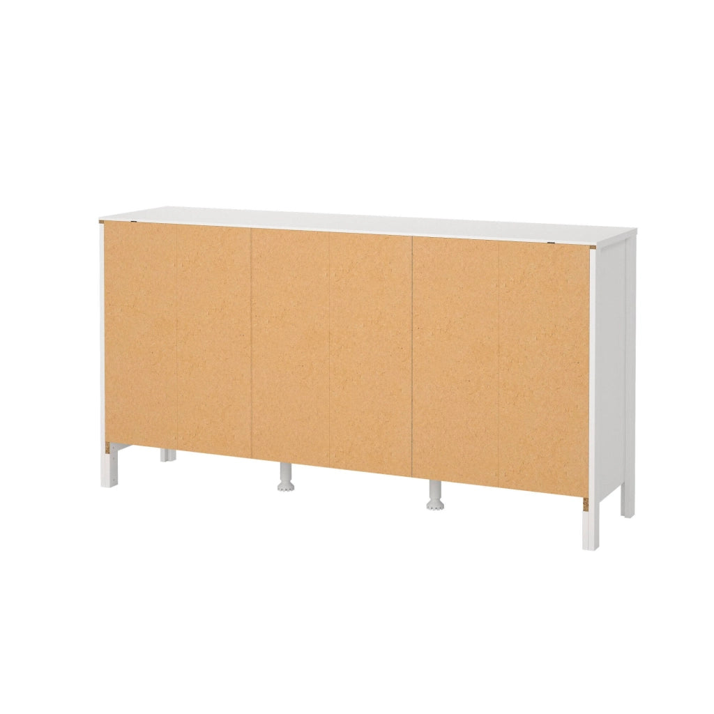 Credenza Whitney, Buffet da soggiorno, Madia da salotto, Dispensa da cucina, 151x38 h80 cm, Bianco