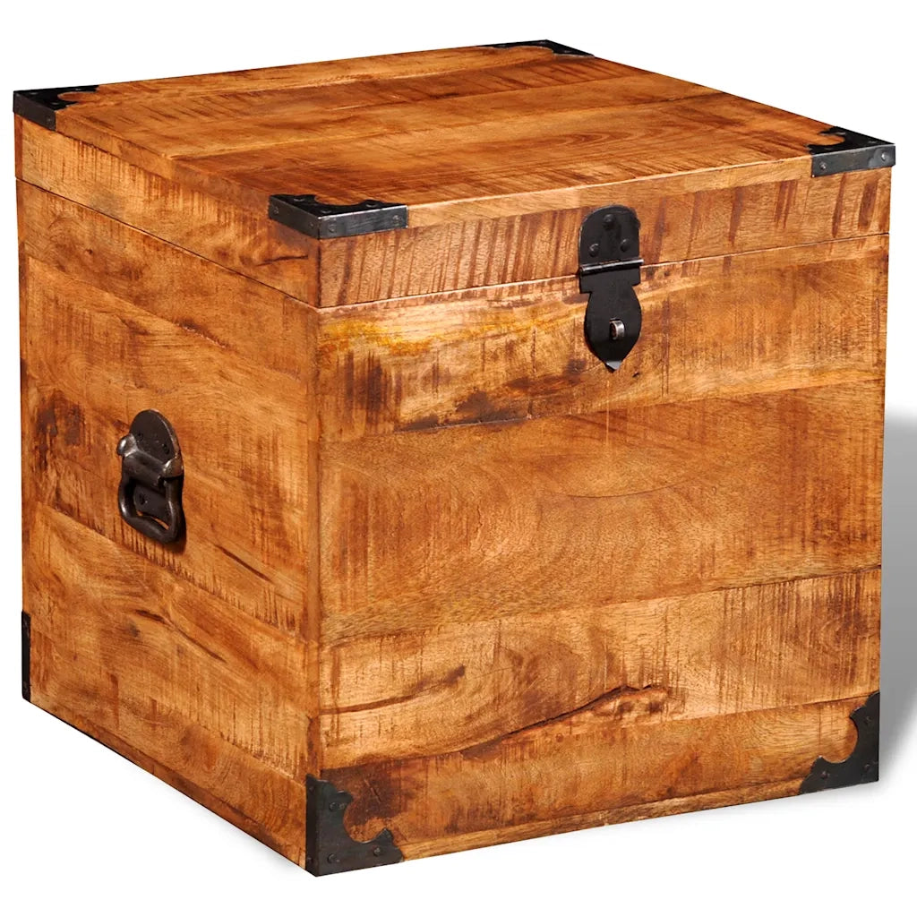 Cassapanca di Stoccaggio a Cubo in Legno Ruvido di Mango 241636