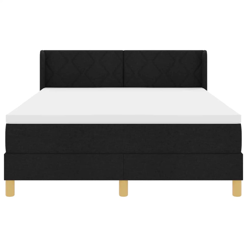 Letto a molle con materasso Nero 200 x 160 cm Tessuto 3341365