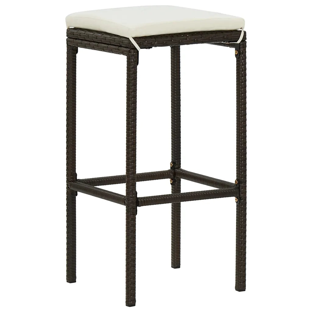 Set da Bar da Giardino 4 pz con Cuscini in Polyrattan Marrone 3064922