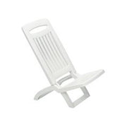 Trade Shop - Set 4 Sedie Spiaggina Bassa Da Spiaggia Mare Piscina In Plastica Bianca Pieghevole 009259 -