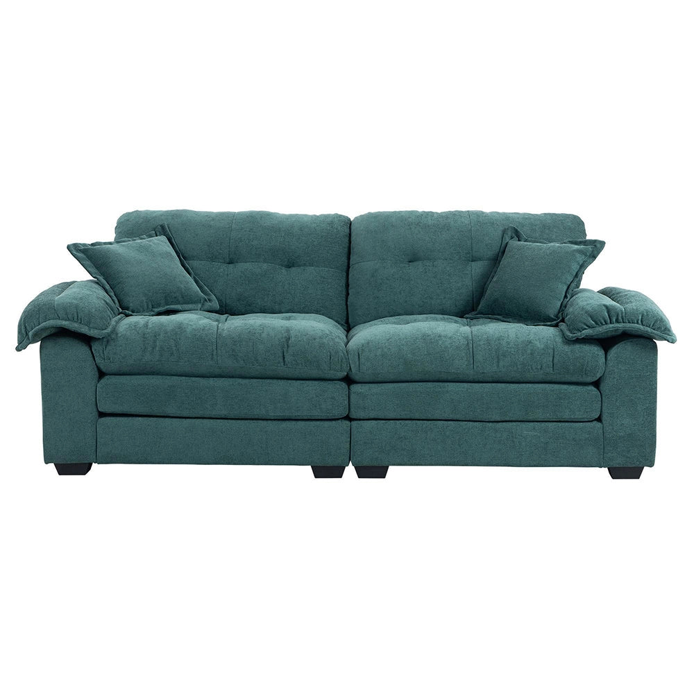 Divano singolo in chenille - Xylo - 213 cm - Cuscini doppio strato