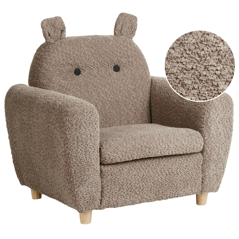 Sedia Marrone Boucle con braccioli per bambini Design moderno