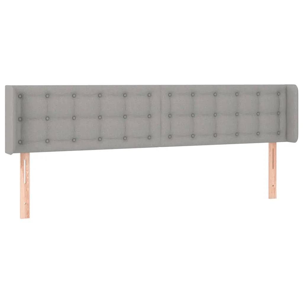 Testiera ad Orecchio-Testata con Orecchie Grigio Chiaro 183x16x78/88 cm in Tessuto 718465