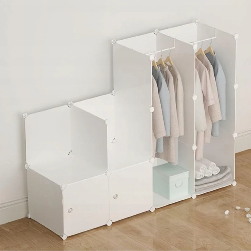Armadio componibile 183x147x47 cm, perfetto per vestiti e accessori.