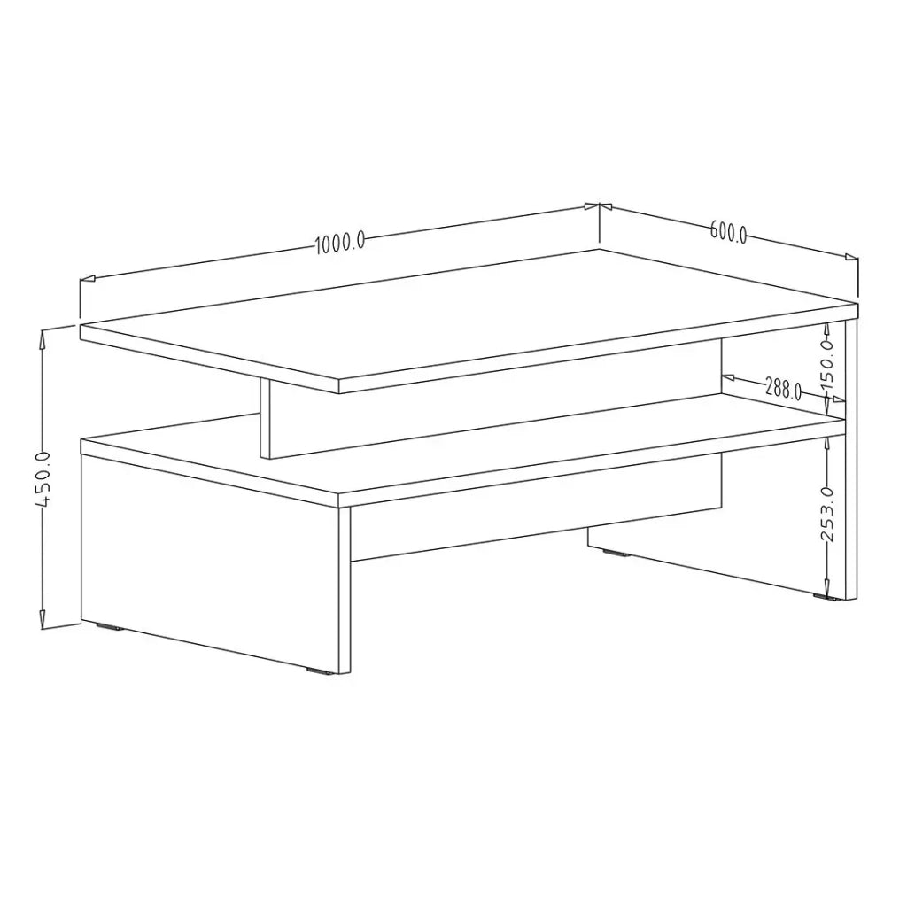 Tavolino basso RAMOS – Rovere e nero – Design contemporaneo – Ripiano pratico per riporre
