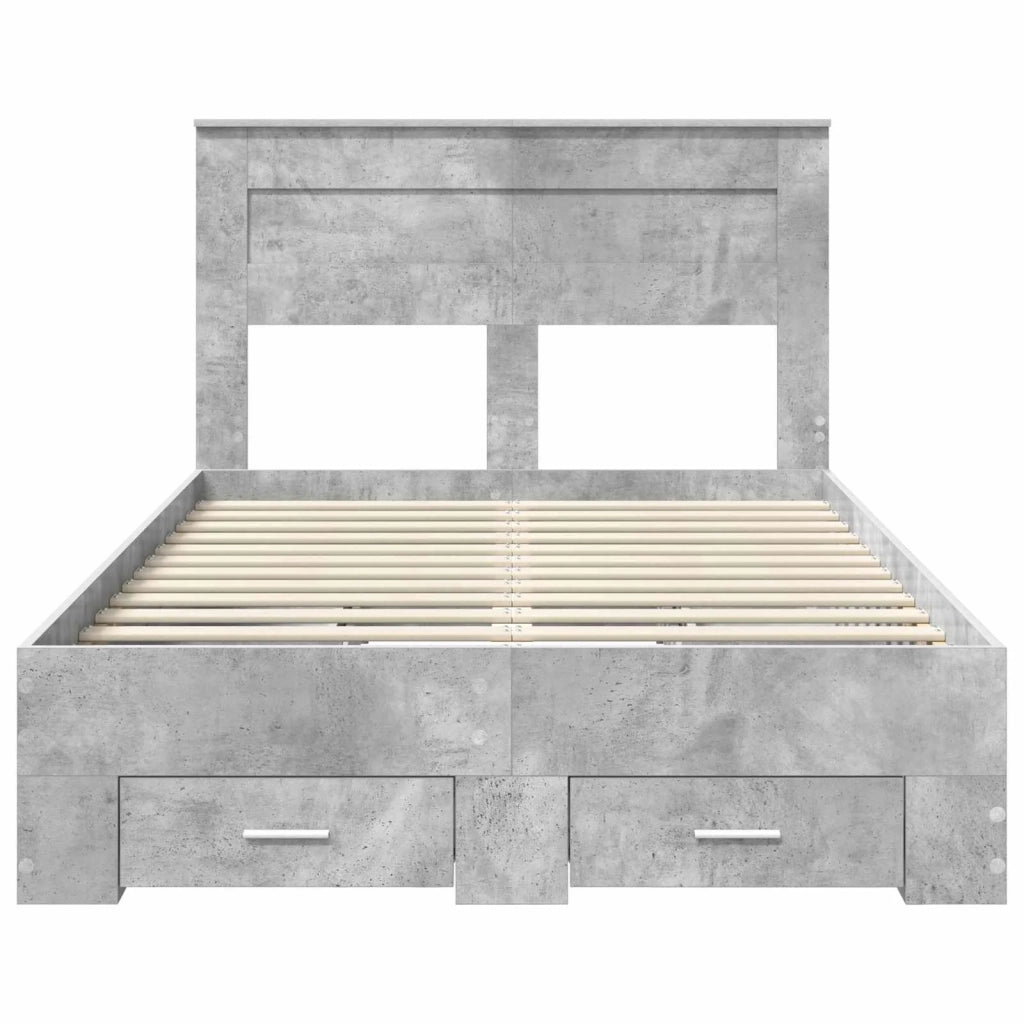 Struttura del letto con testiera Grigio cemento 120 x 190 cm 3410006