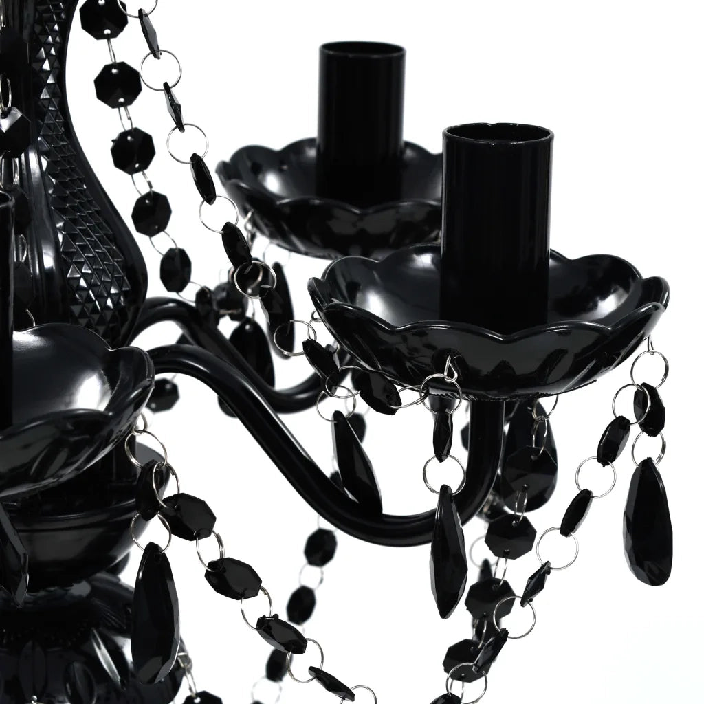 Lampadario in Cristallo con 5 Lampadine Nero cod mxl 48655