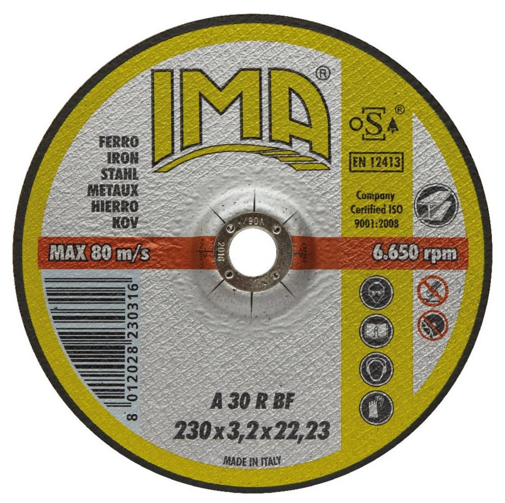 50pz disco per ferro ima diametro 230x3,2 cod:ferx.8489