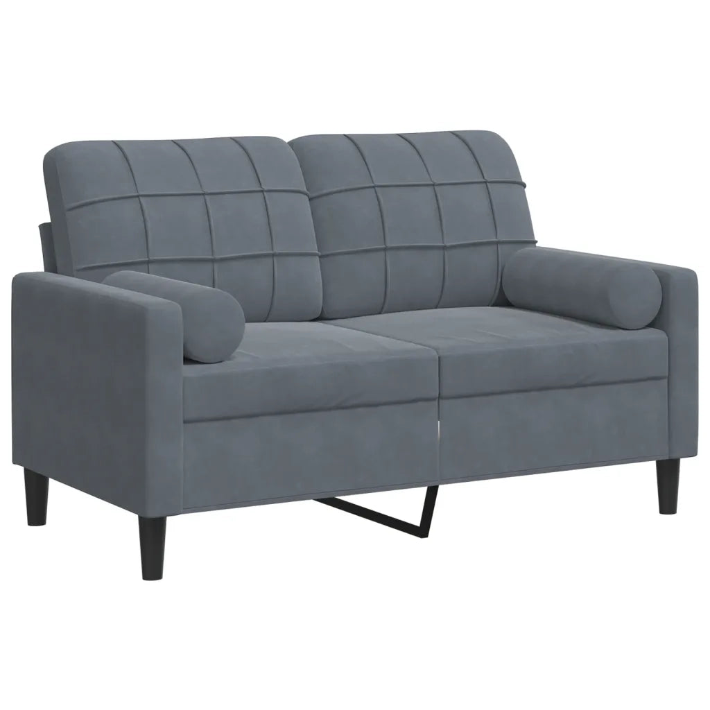 Divano a 2 Posti con Cuscini-Sofa 2 Posti con Cuscini Grigio Scuro 120 cm in Velluto 650388