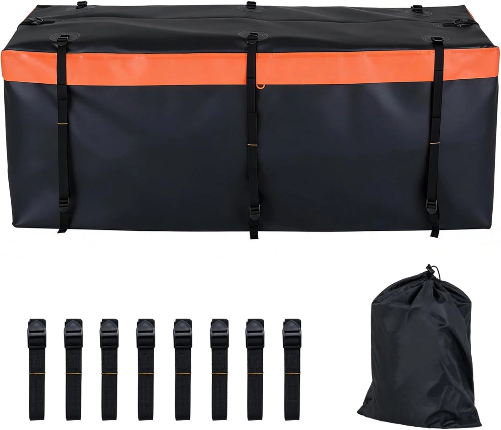 Borsa da Carico, Organizer Bagagliaio Auto in PVC Impermeabile con Cinghie Rinforzate e Sacca Portaoggetti, Borsa da Trasporto Pieghevole per Viaggio e Campeggio (455L| 146 x 61 x 51 cm)