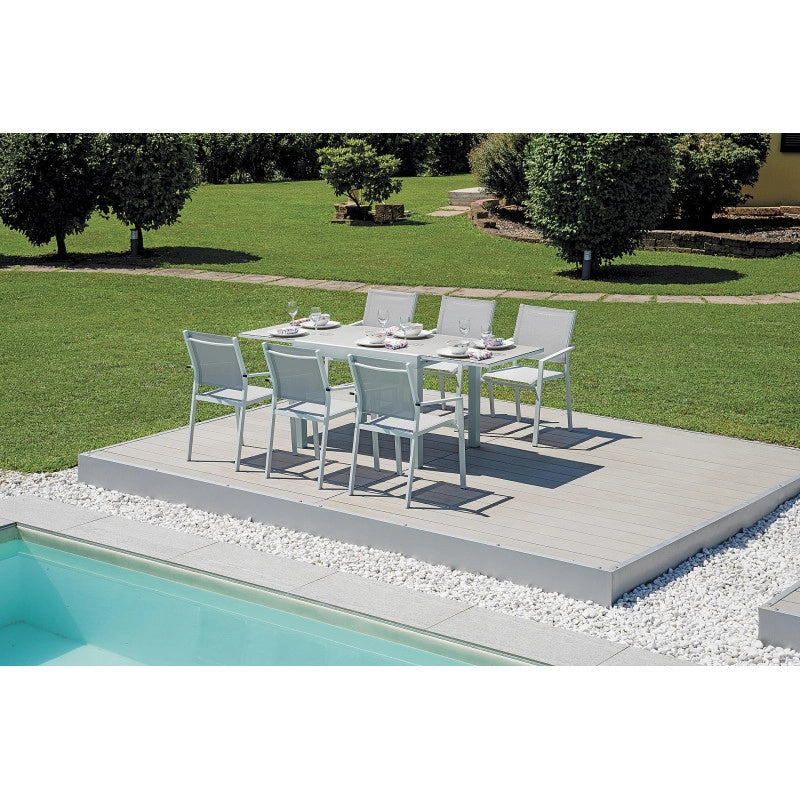 Tavolo Spalato 104/208X75 Alluminio Bianco Moia