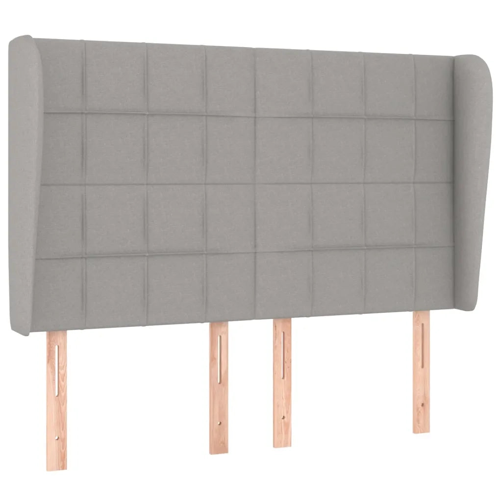 Testiera | Testata ad Orecchio Grigio Chiaro 147x23x118/128 cm in Tessuto
