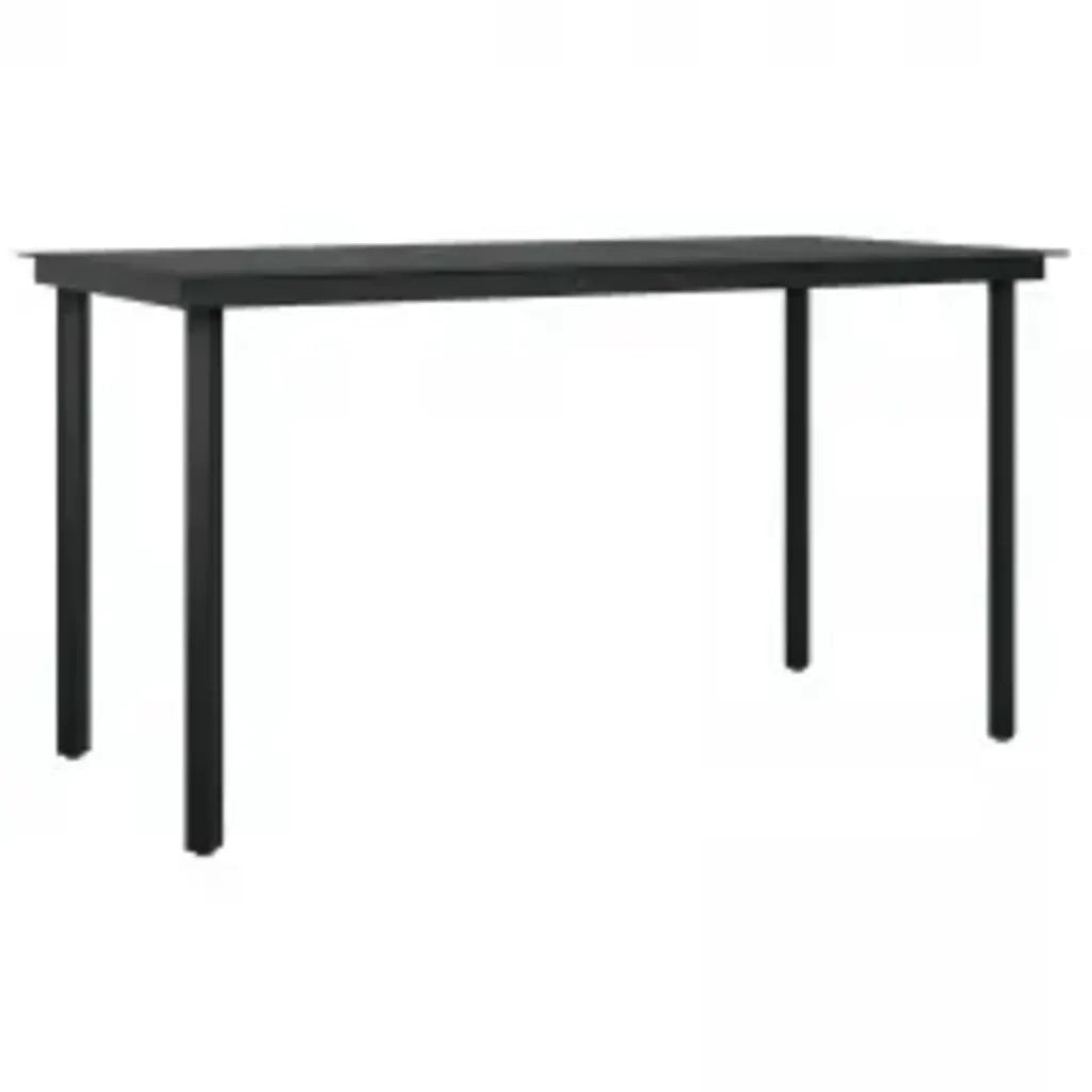 Set da Pranzo da Giardino 5 pz con Cuscini Nero 3099331
