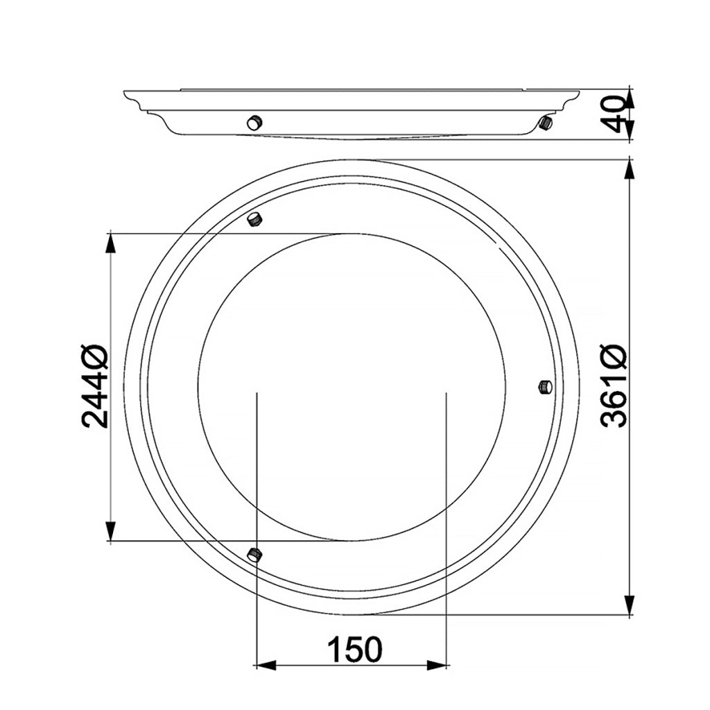 Plafoniera bagno tonda 36 cm LED 25W ottone Elstead
