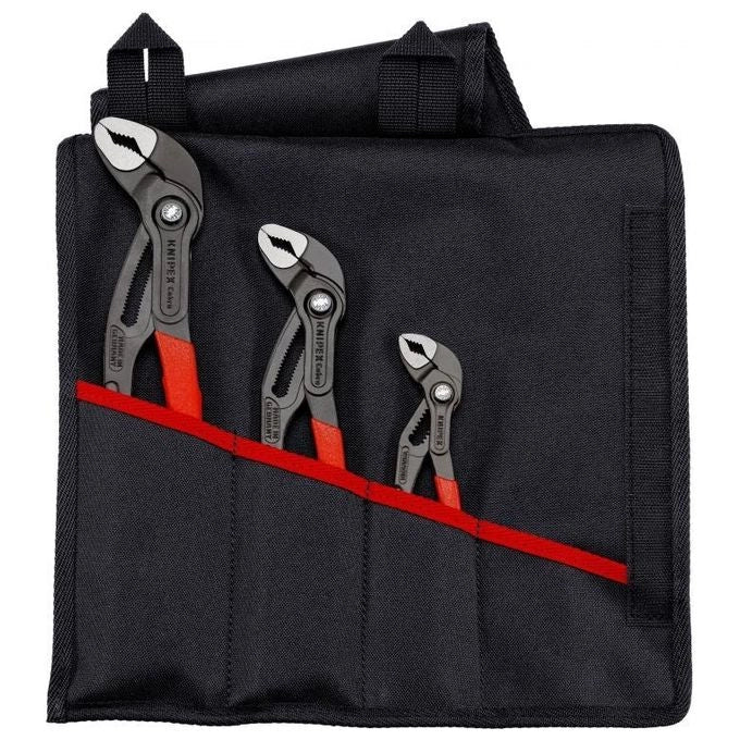 KNIPEX 00 19 55 S9 Set Pinze Regolabili Cobra 3 Pezzi 150 250 300 mm con Custodia colore Rosso