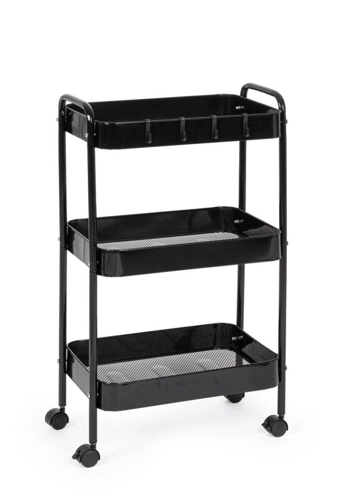 CARRELLO 3P LEIKY RETT NERO 41X77H - BIZZOTTO