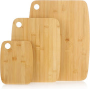 Set di 3 tagliapane in legno di bambù, tavoli da taglio e servizio in legno naturale, tagliapane per colazione antibatteriche (03 pezzi - 38x29cm 30x23cm 20x15cm)