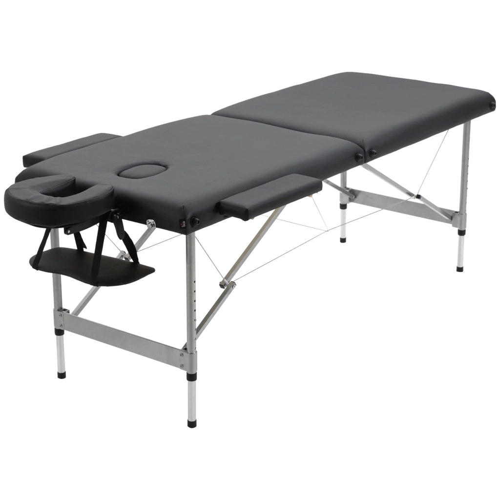 Lettino da massaggio pieghevole ¨C Xylo ¨C altezza regolabile 7 posizioni 185x70x58-82 cm nero