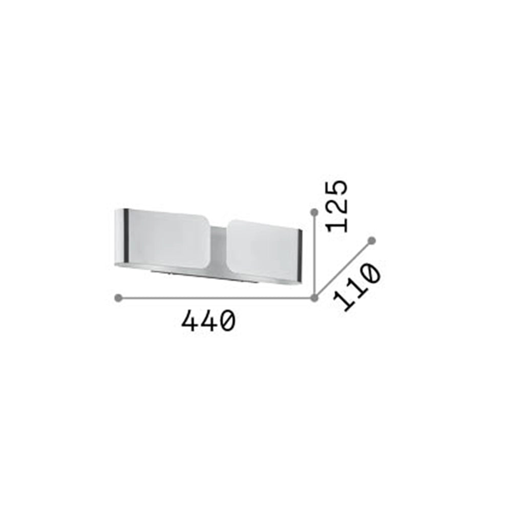 Applique Contemporanea Clip Metallo Bianco 2 Luci E27
