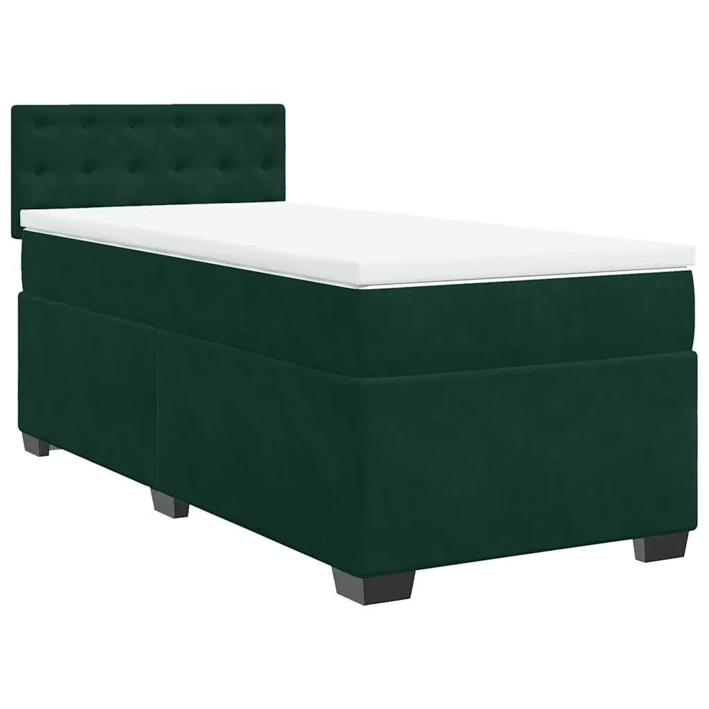 Giroletto a Molle con Materasso Verde Scuro 80x200 cm Velluto 3286177