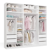 Guardaroba modulare OPENO set 260/250 bianco cassetti aste appendiabiti ripiani grande per camera da letto