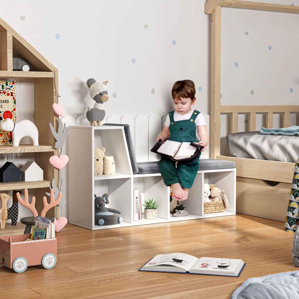 Libreria a 5 Ripiani Aperti ¨C zephmum ¨C Legno, Grigio, 108x30x60 cm