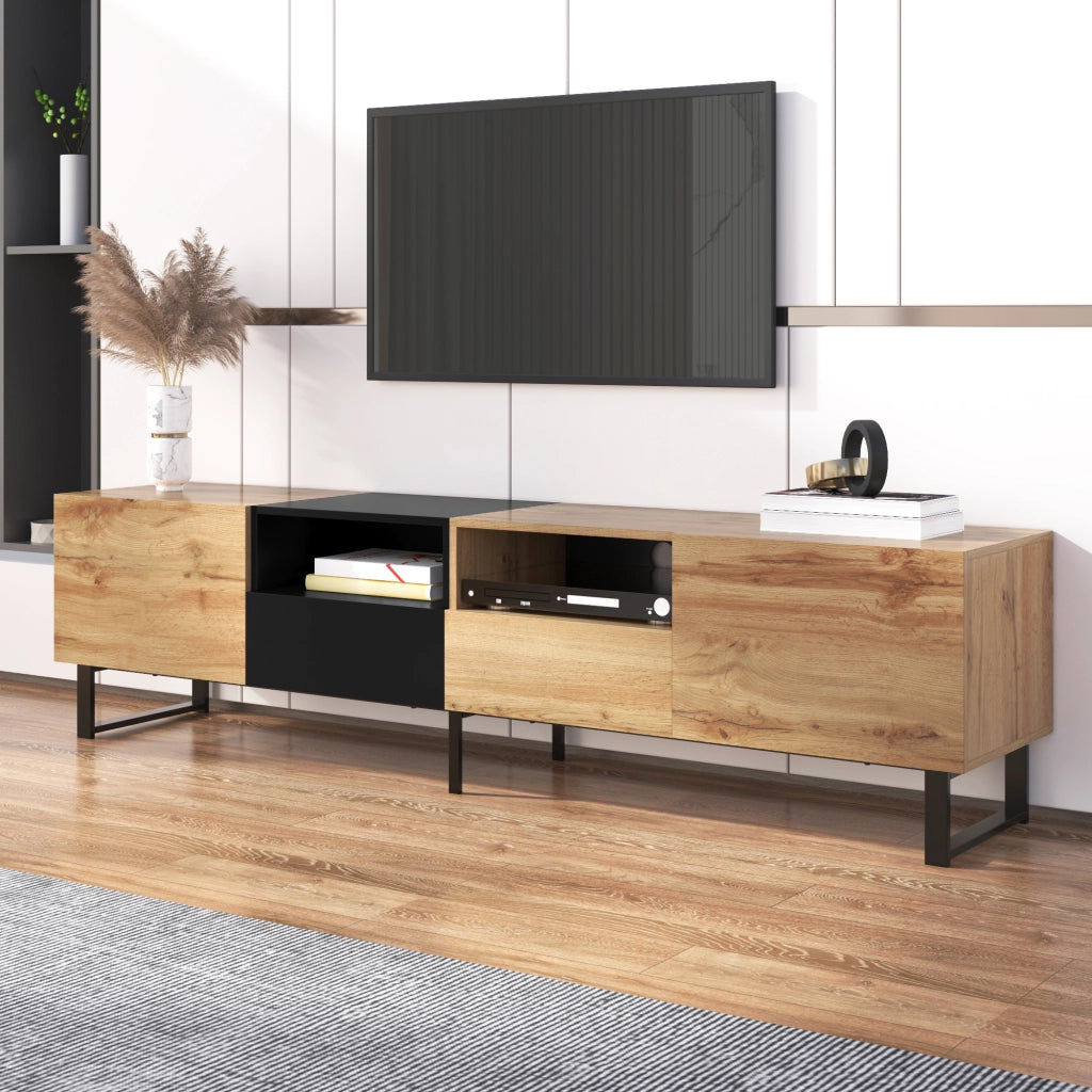 Mobile TV ¨C MINIMAL ¨C Nero, Legno, con Ripiani