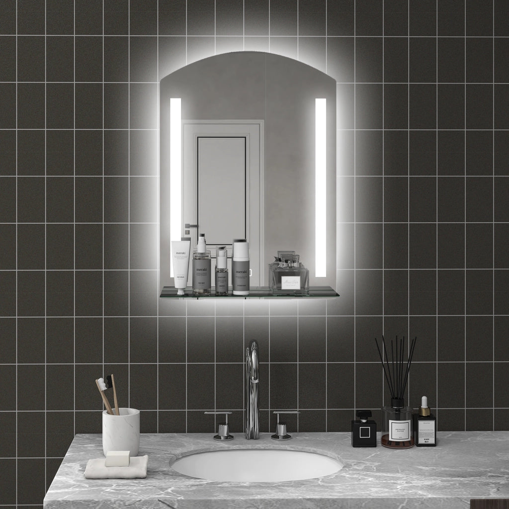Specchio da Bagno con Illuminazione LED ¨C Minimal ¨C Bianco 50x12x70 cm