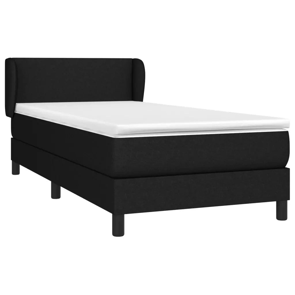 Giroletto a Molle con Materasso-Struttura Letto Nero 80x200 cm inTessuto 733535