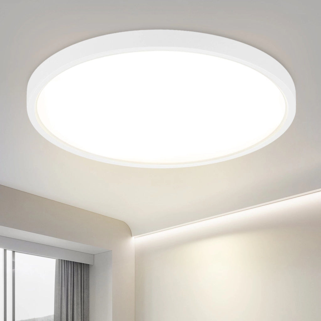 ZMH Lampada da soffitto LED rotonda moderna 24W bianca per interni - Illuminazione a risparmio energetico