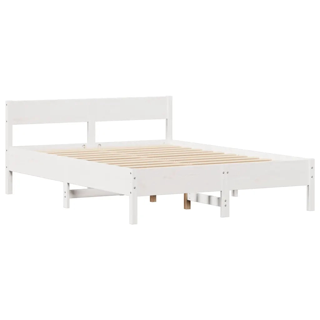 Letto senza Materasso-Struttura Letto Bianco 120x200 cm Legno Massello di Pino 265561